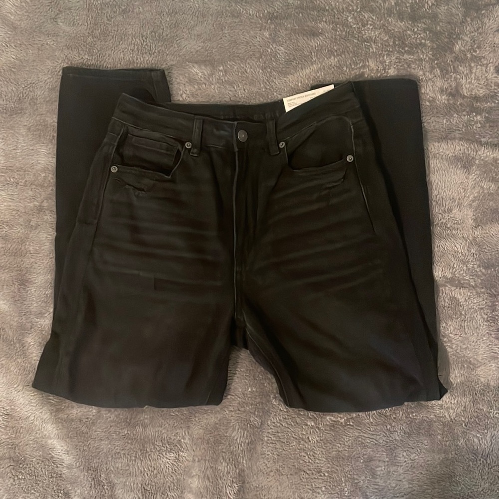 American Eagle Faded Black High Rise Mom Jeans